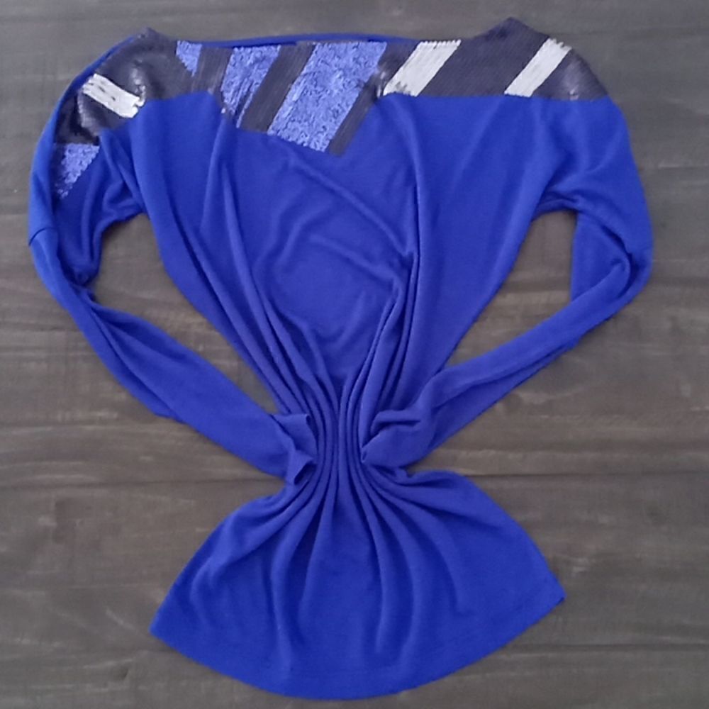 Armani Exchange extra small quarter sleeve sequins top